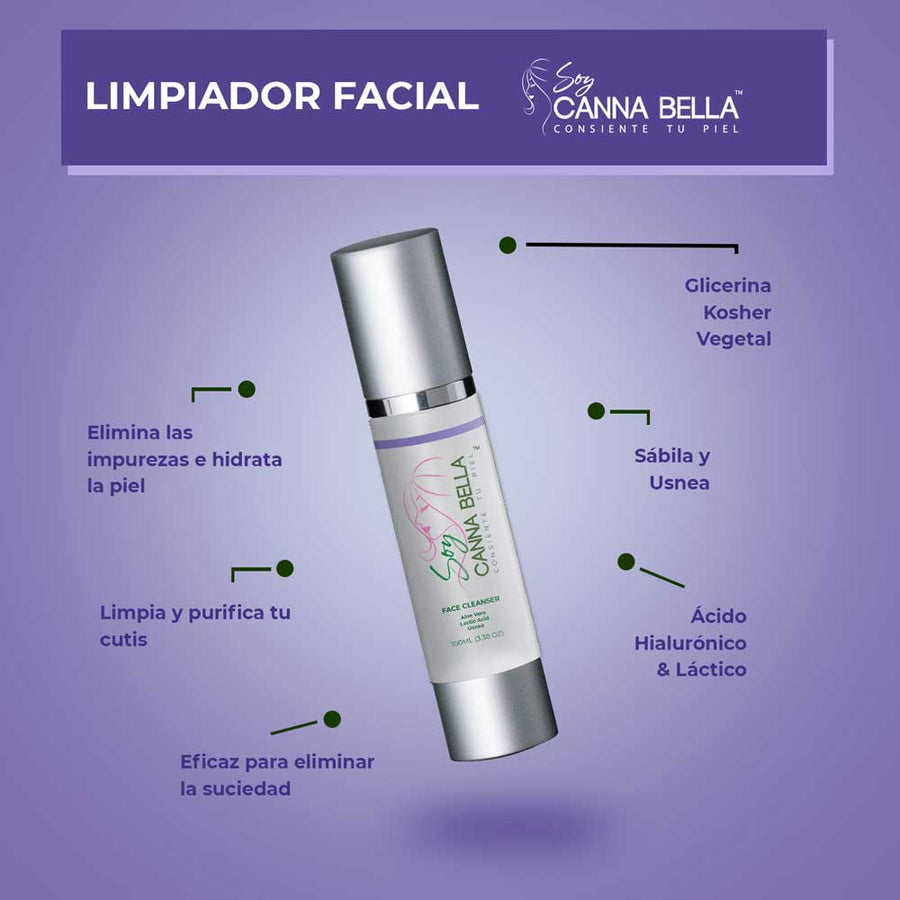 Limpiador facial Soy Canna Bella 100 ML (3.38 OZ) - Soy Cannabella